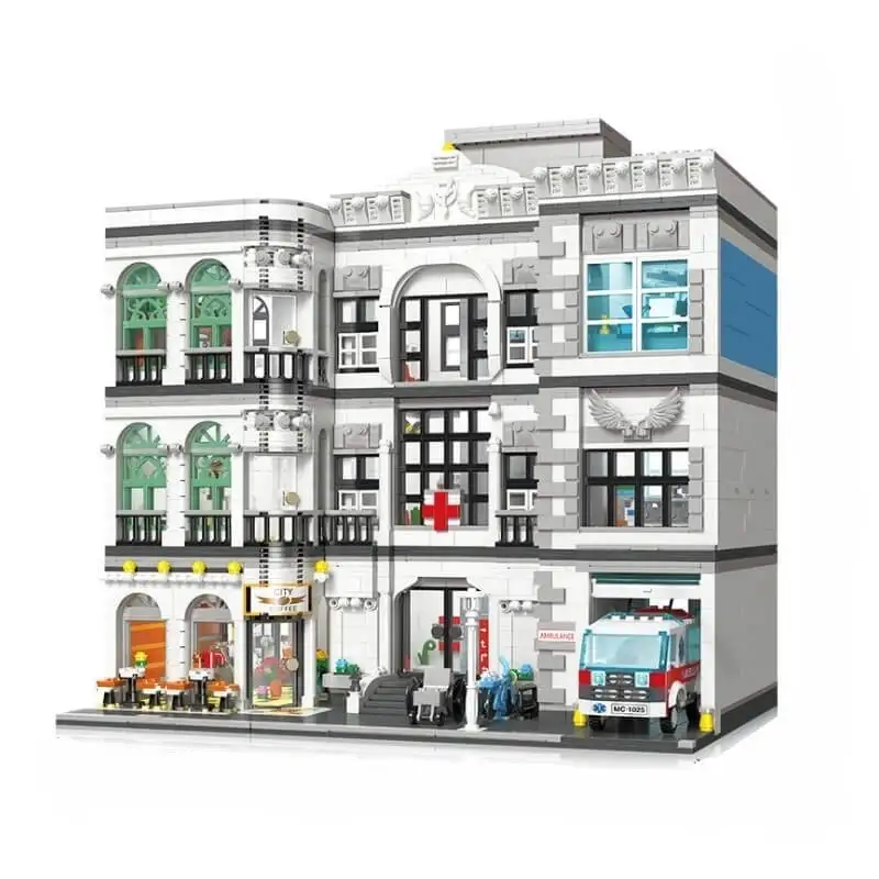 Hospital Modular Building Blocks City Infrastructure Scene Models MOC 89135 Bricks Creative Set Toy Gift for Children Boys Girls