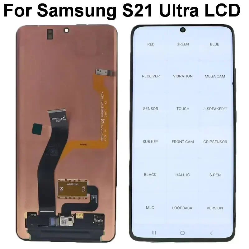 

6,9-дюймовый Amoled экран для Samsung Galaxy S21 Ultra 5G G998B G998U G9980, ЖК-дисплей, дигитайзер сенсорного экрана в сборе с дефектами