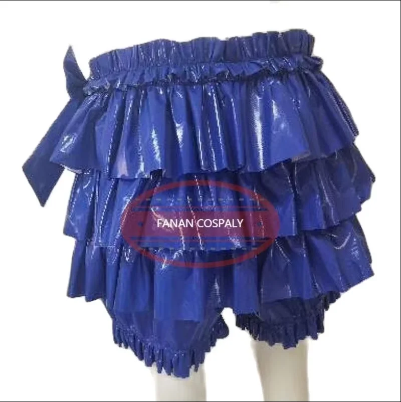 Fashionable Adult Giant Baby Sexy Girl Blue PVC Shorts Girly Role-playing Makeup Ball Maid Cross Dressing Gothic Multi-color