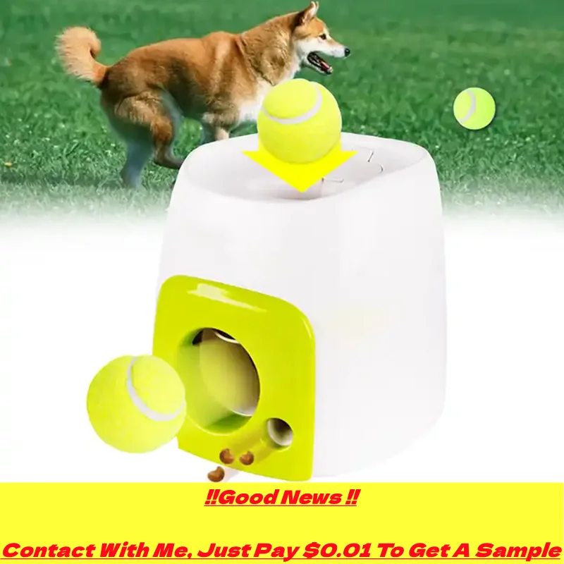 Interactive Toy Pet Dog Puzzle Ball Throw Dog Toy Tennis Ball Launcher Food Feeder Dispenser Toy Dog Items