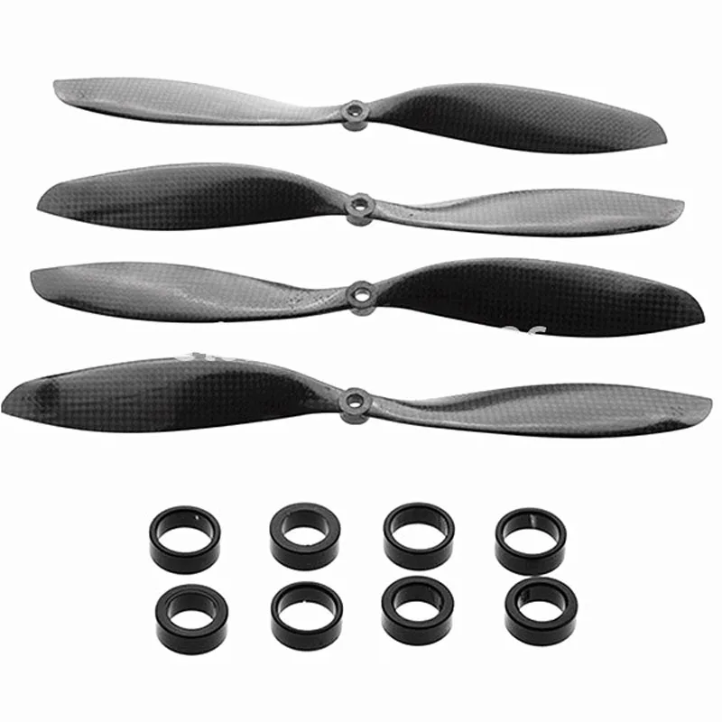 4 szt. 2 pary śmigła z włókna węglowego CW 2 szt. + CCW 2 szt. 8045 1045 1047 1038 1147 1238 1260 1447 Rekwizyty do modeli samolotów RC — 2