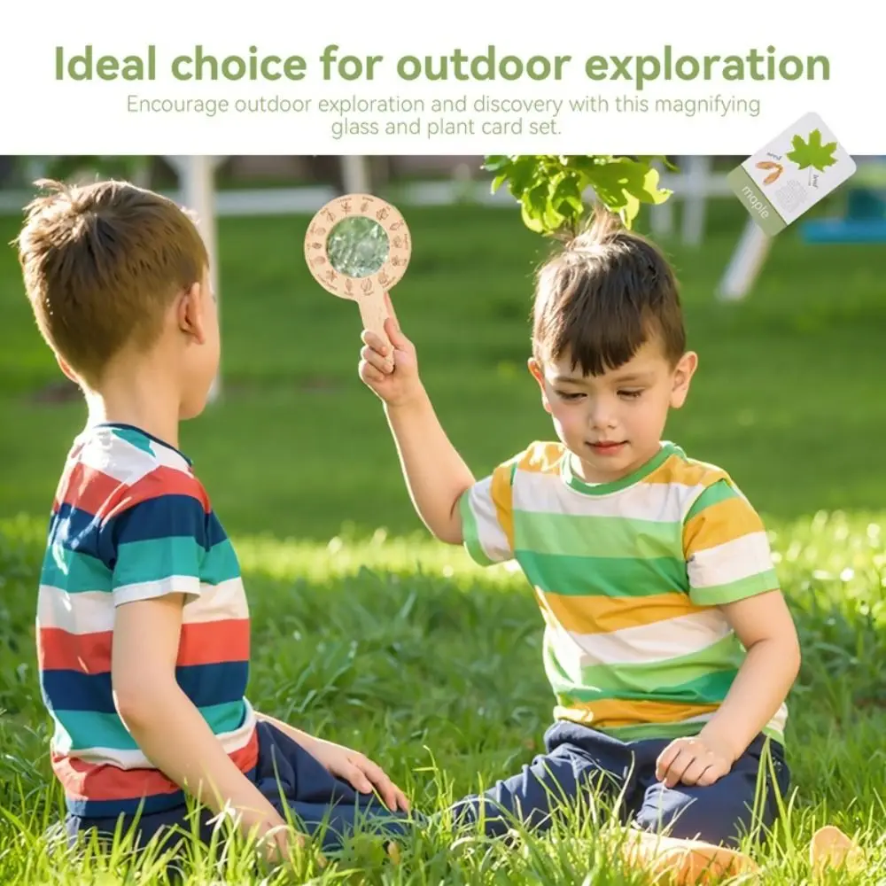 

Montessori Children's Outdoor Explorer Tool Wooden Interactive Magnifying Glass Toys Portable Educational Toys