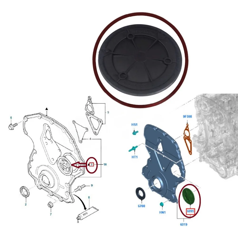 

Timing Chain Camshaft Front Cover For Ford For Transit MK7 MK8 2.2 TDCI RWD 2011+, For Ranger 2.2 TDCI, Compatible 1717589