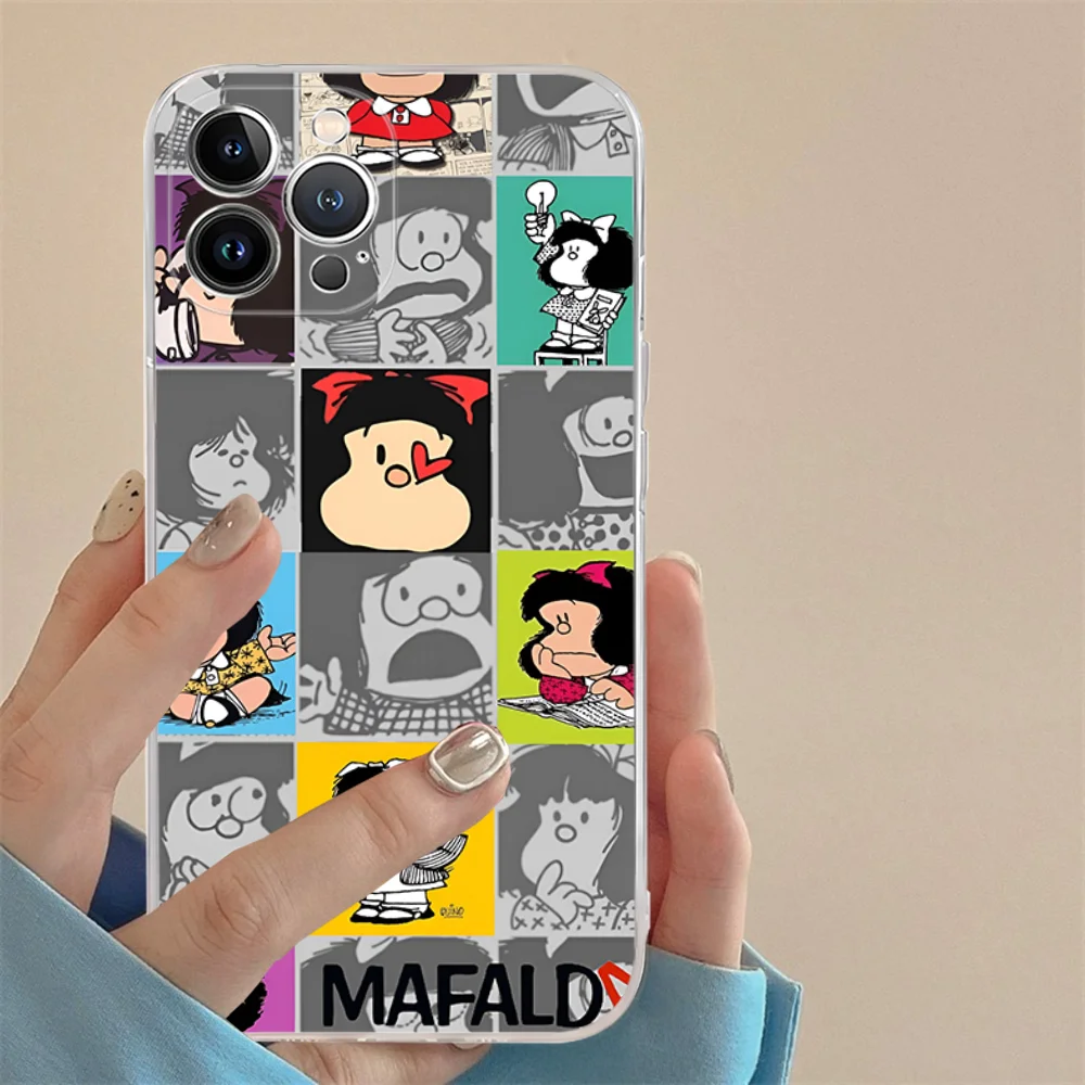 M-Mafalda  Phone Case For iPhone 15 14 11 12 13 Mini Pro XS Max Cover 6 7 8 Plus X XR SE 2020 Funda Shell