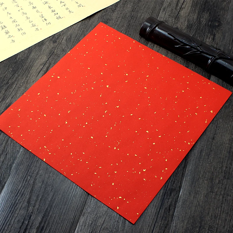 34*34cm Thickened Red Paper Blessing Couplet Couplets Bronzing Spring Couplets Blank Handwritten Rice Paper Wedding Festive