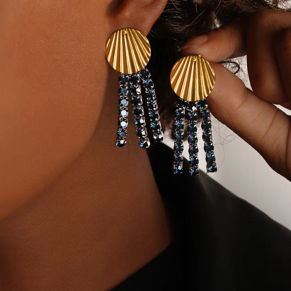 Bohemian-style luxury long earrings