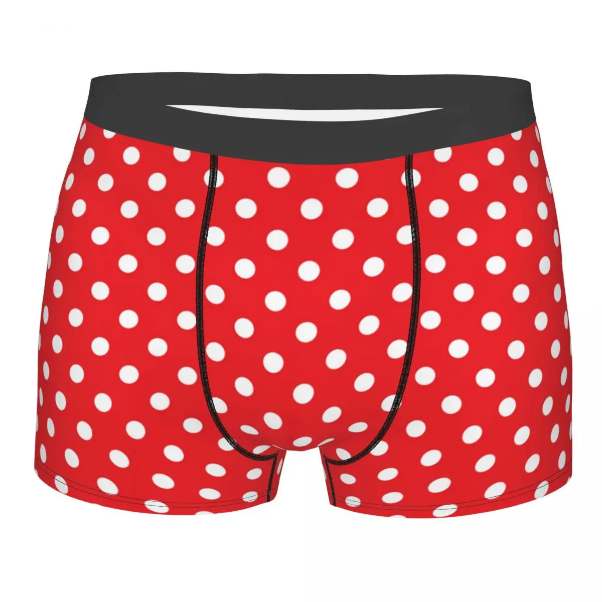 

Custom Male Fashion Classic Red And White Polka Dot Men's Underwear Boxer Briefs Breathable Shorts Panties Underpants