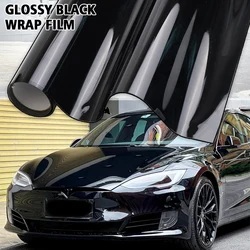 PET Glossy Black Car Body Film Vinyl Wrap Self Adhesive Sticker Motorcycles Bike Auto Skin Color Changing Paint Protective Film