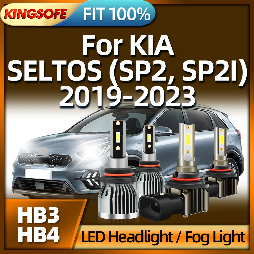 KINGSOFE 30000LM LED Headlight HB3 HB4 Light Car Fog Lamp 150W For KIA SELTOS (SP2 SP2I) 2019 2020 2021 2022 2023