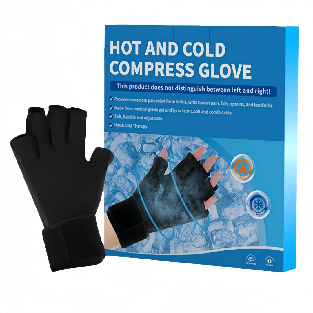 

1pc Cold and Hot Compress Glove Adjustable Wrist Strap Reusable Wrist Guard Hand Ice Pack Glove Solid Gel Protective Gear