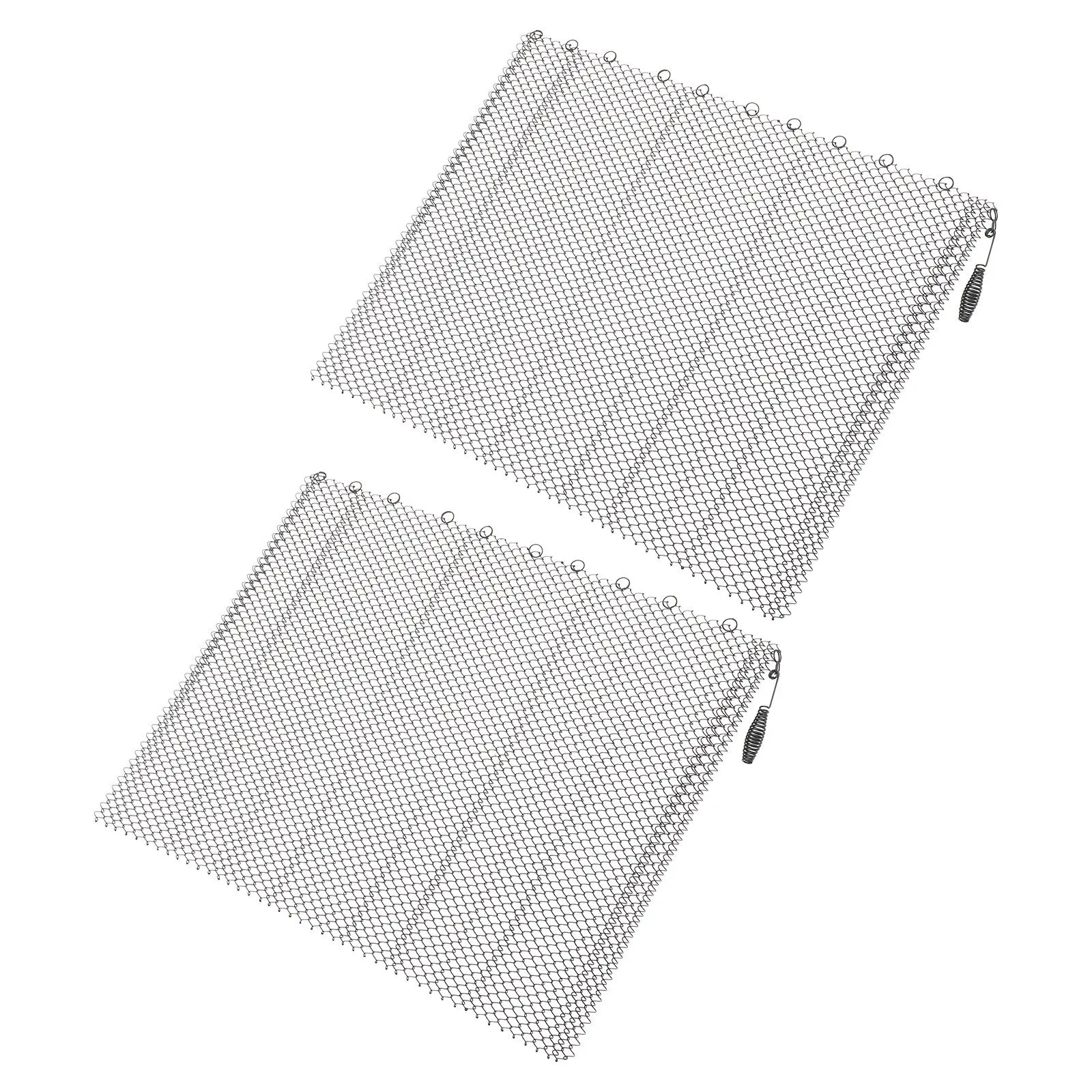 2Pcs Mesh Fireplace Screen Curtain Premium Iron Fireplace Screen Panel for Spark Protection Elegant Black Design Easy Install