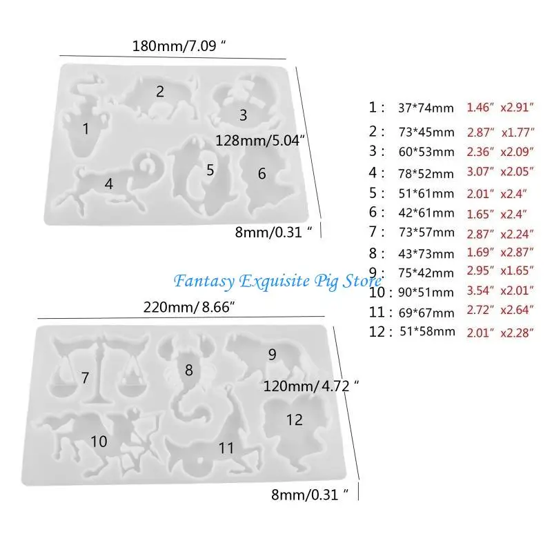 2 قطعة قالب السيليكون لتقوم بها بنفسك الايبوكسي كوكبة قالب مجوهرات قلادة صنع الحرف اليدوية #6