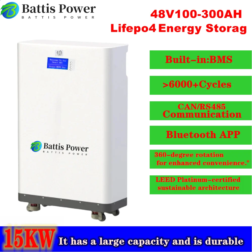 

JNX48V LiFePo4 Battery 300Ah 200Ah 100Ah Lithium Batteries 6000 Cycles Built-in Bluetoot BMS For Home Energy Storag