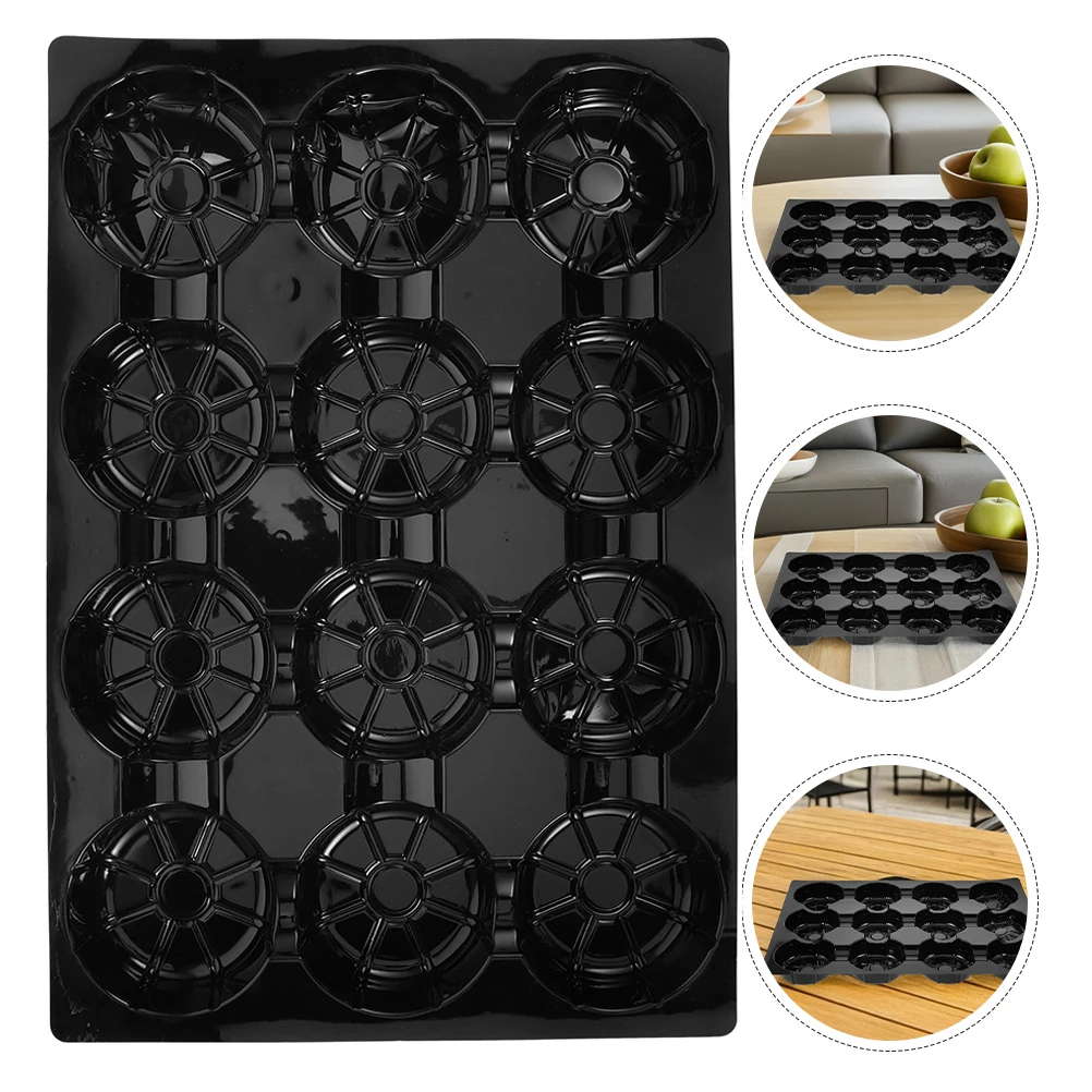

10pcs Tray 12 Holes Anti-Slip Plastic Base Supermarket Food Pallets For Apples Peaches Fruit Storage Rack Grocery Display Board