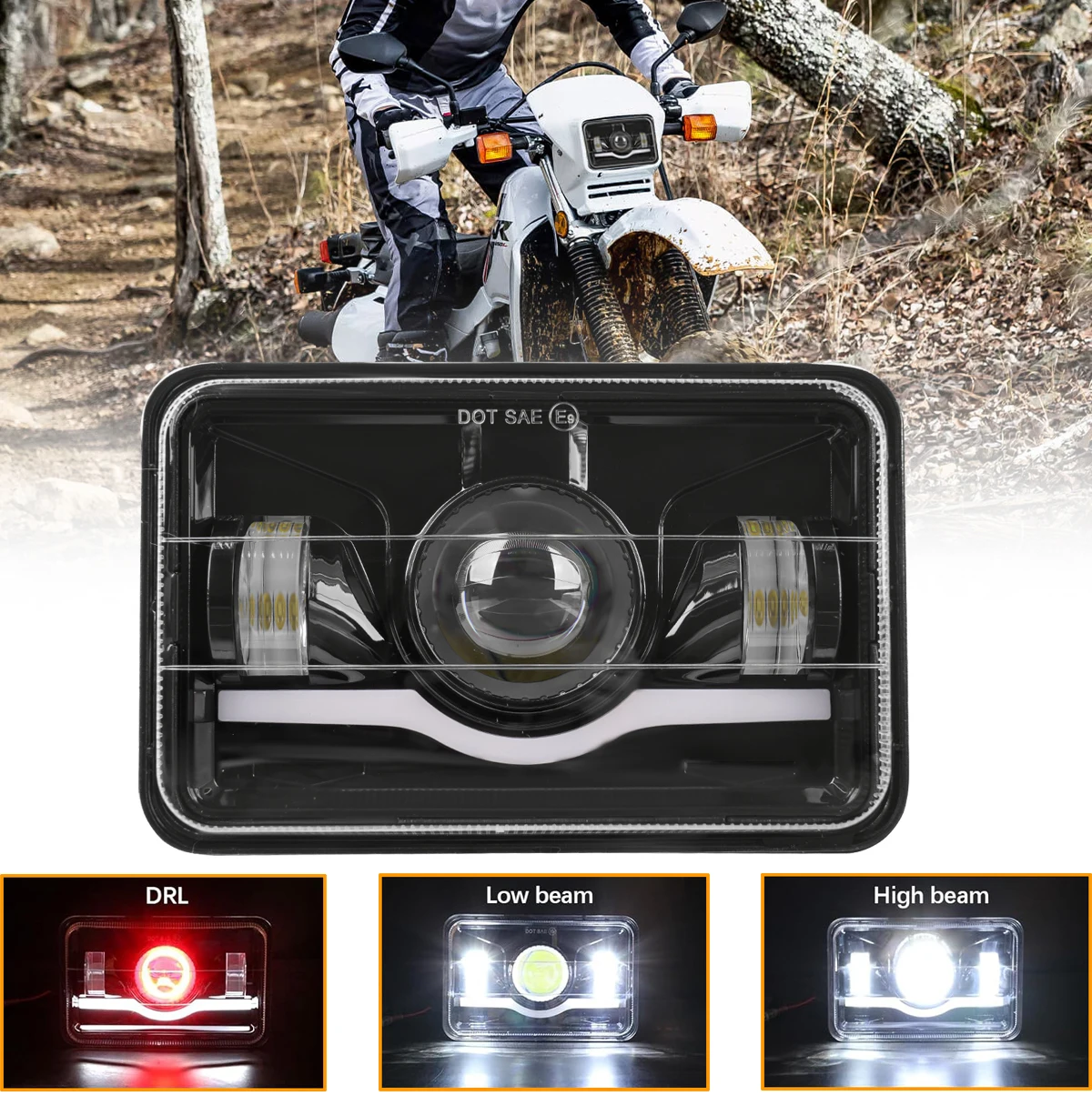 4x6 inch LED Headlights H4 Led Work Light Square Light Replacement for GMC Chevrolet Car Jeep Motorcycle Truck Headlamp 12V 24V