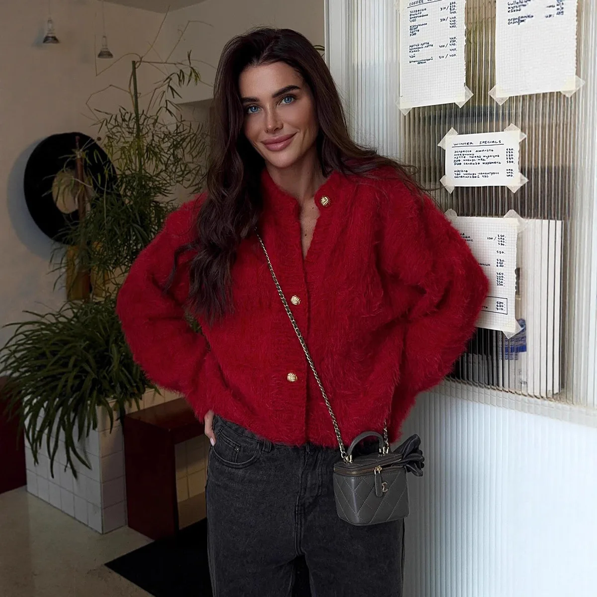 

New Autumn Winter Fashion Solid Knitted Cardigan Women Elegant O-neck Long Sleeve Single-breasted Sweater 2026 Lady Knitwear