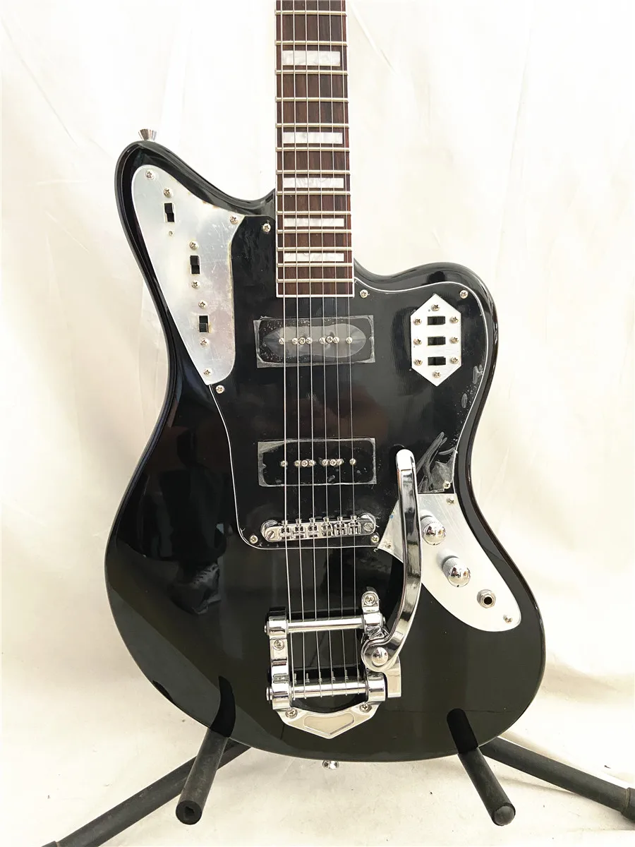 High quality custom edition black jazz electric guitar tremolo rose wood fingerboard is customizable