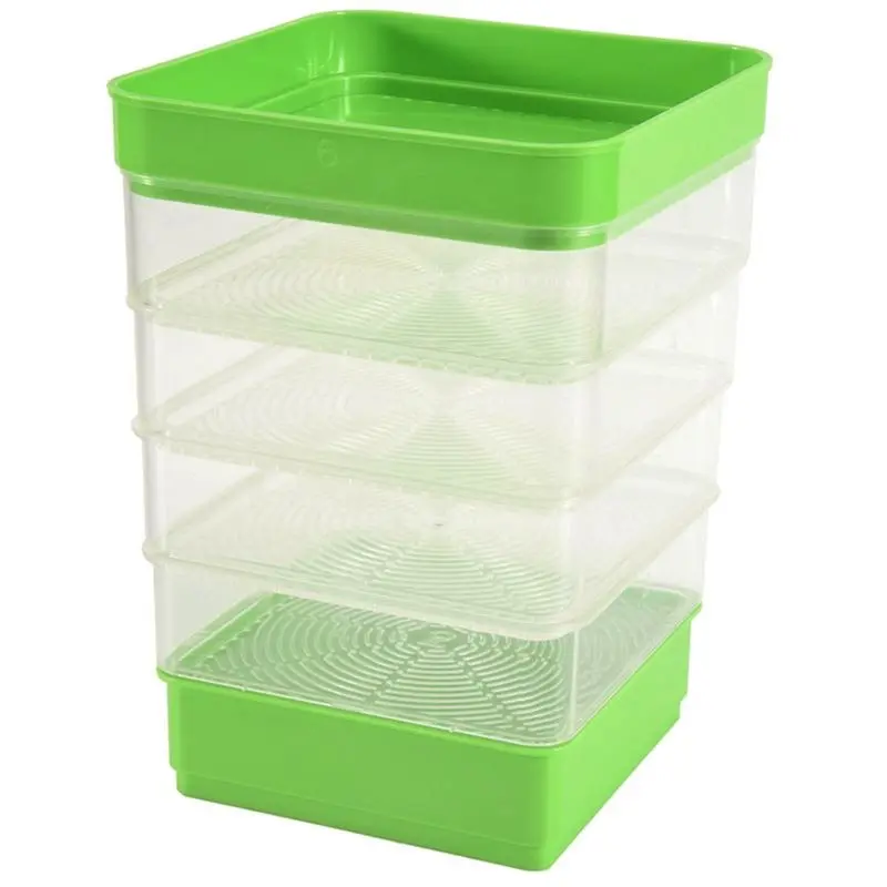 GTBL Bean Seed Germination Kit, Micro-Green Plant Growing Tray, Drain Tray, Four-Tier Stackable Sprout Growing Kit Easy Install