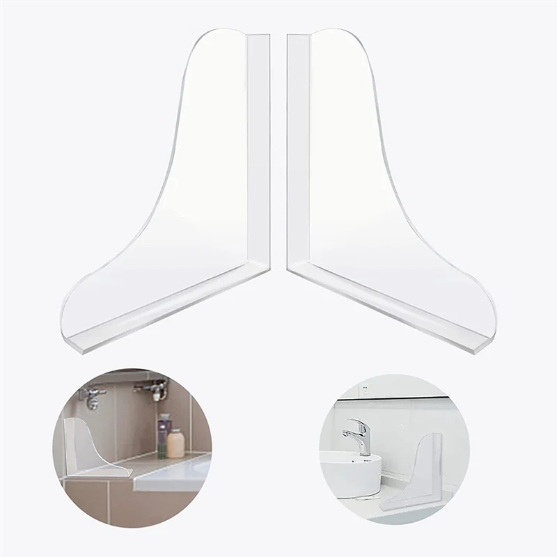 Bathtub Corner Splash Guard, Acrylic Corner Guard Shower Bathtub Guard, Bathroom Bathtub Splash Guards, 2PCS Transparent