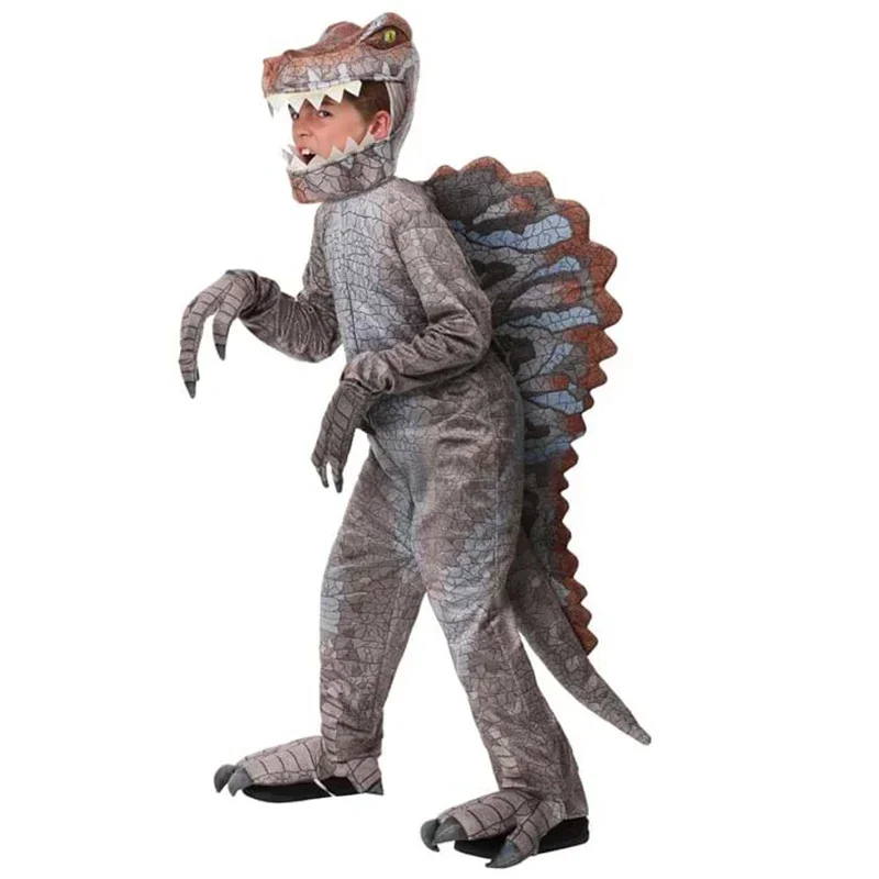 2024 Spinosaurus Bambino Vestito Ragazzi Dilophosaurus Partito Cosplay Ragazza Arancione Triceratopo Dinosauro Costume Per Halloween Purim