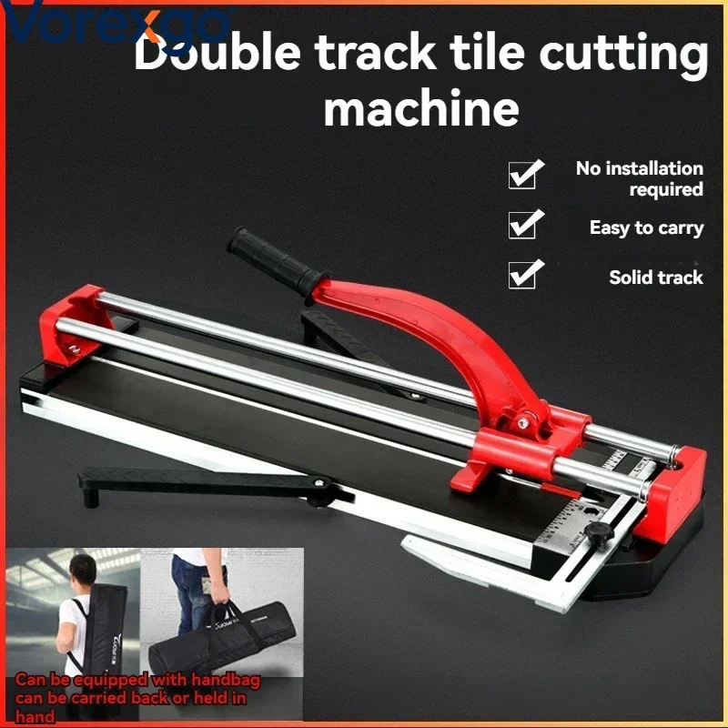 Manual Tile Cutter, Aluminum Alloy Double‑Rail Infrared Positioning Push Knife for Wall & Floor Ceramic Porcelain Tiles