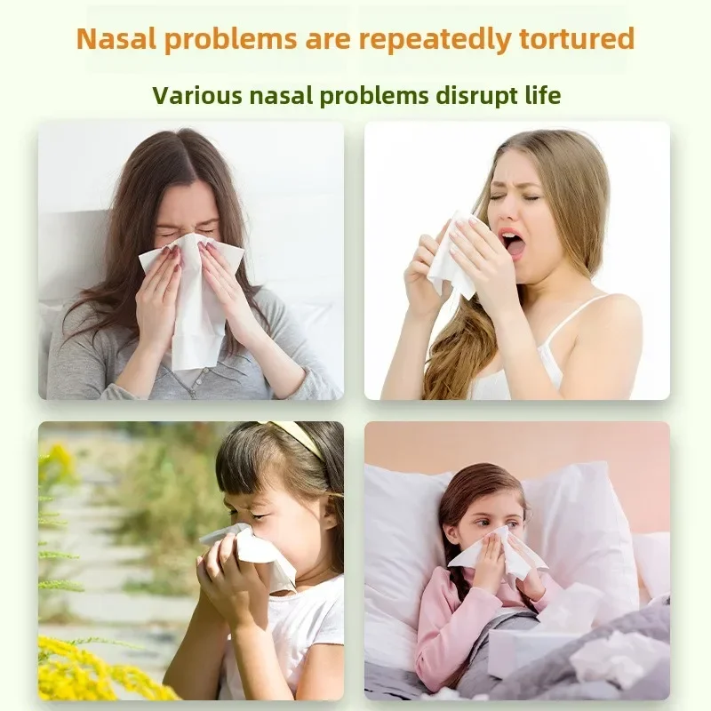 24pcs Wanzhong Xanthium Sibiricum Oil Cotton Stick Type Portable Nasal Essential Oil Nasal Dry Nasal Stuffy Xanthium Oil Herb