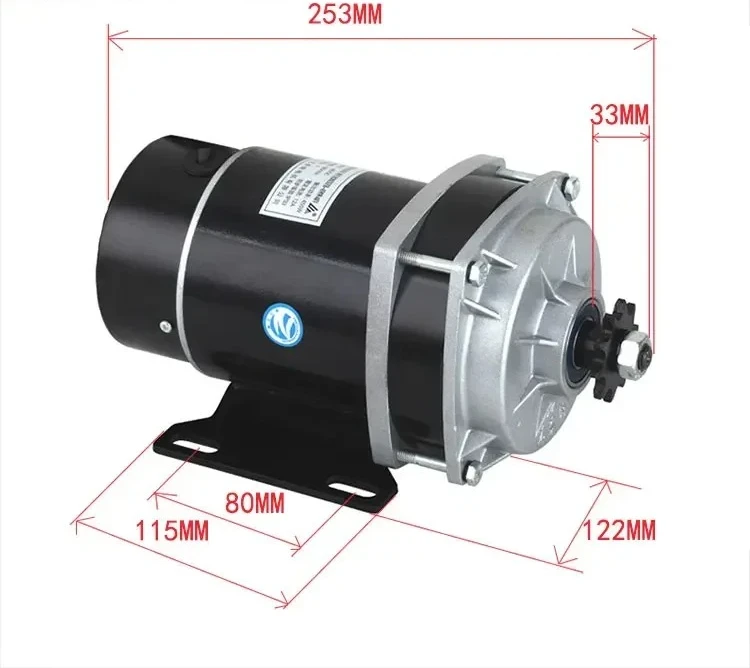 24V/36V/48V/650W motor DC brushless deceleration center  mounted modification small high-power three wheel drive
