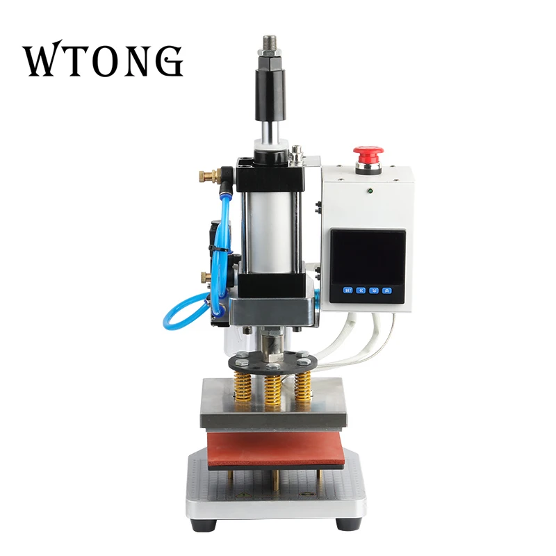 WTONG WT-100ZY Pneumatic Heat Press Machine T-shirt Costumes Logo Trademark Flat-bed Press Heat Transfer Label Machine