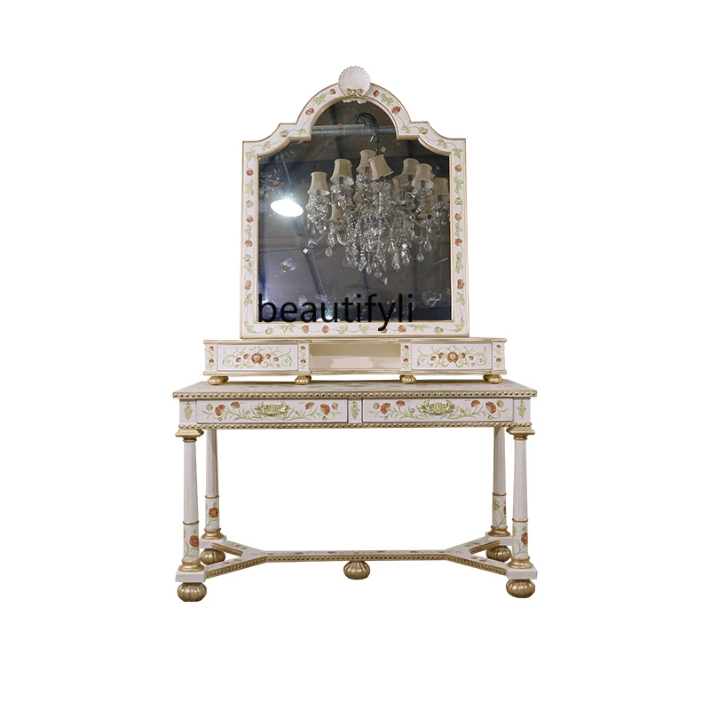 

Light Luxury Dressing Table Storage Integrated European Style Dresser Bedroom Villa Home High-End Makeup Table