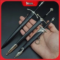22cm Glamdring Aragorn Narthil Sword Lord of F Rings Medieval Metal Katana Samurai Sword Keychain Ornaments Gifts Toy