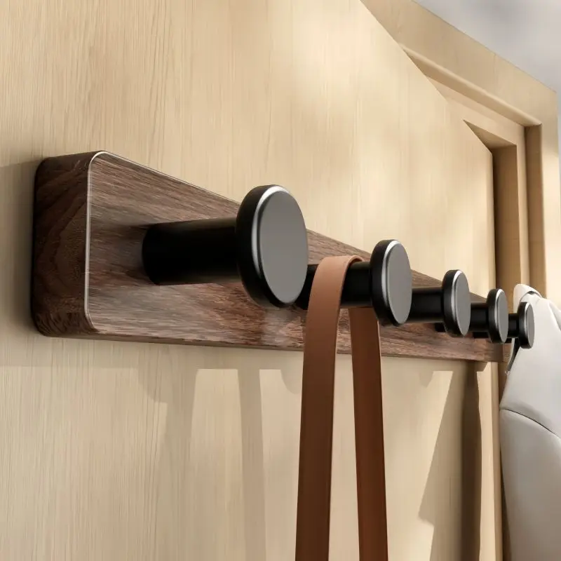 North American Walnut Wood Hook Hangers Dressing Room Entryway Closet Coat Rack Wall-Mounted Clothing Hat Multi-Purpose Hanger