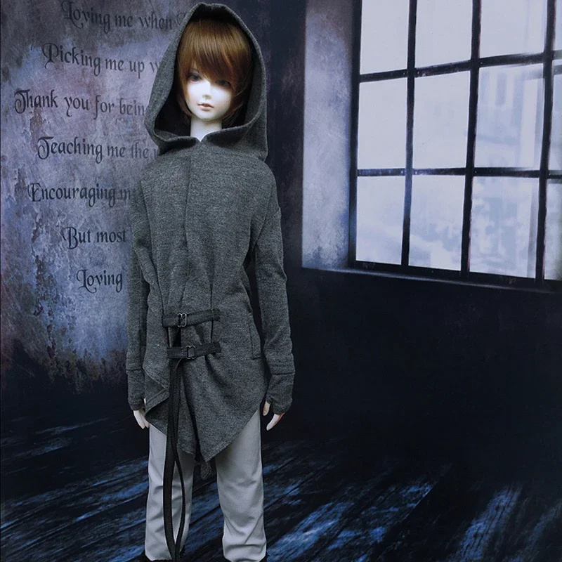 （Customize 30 Days） BJD DD SD MSD 1/4 1/3 uncle doll's Photo props clothes Gray hooded sweater 1pcs