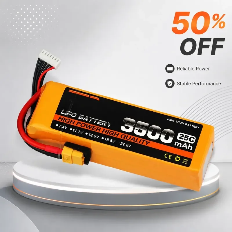 7.4V 3500mAh for TCB model aircraft battery high rate 25C 2S 3S 4S 6S plant protection drone toy lithium polymer battery