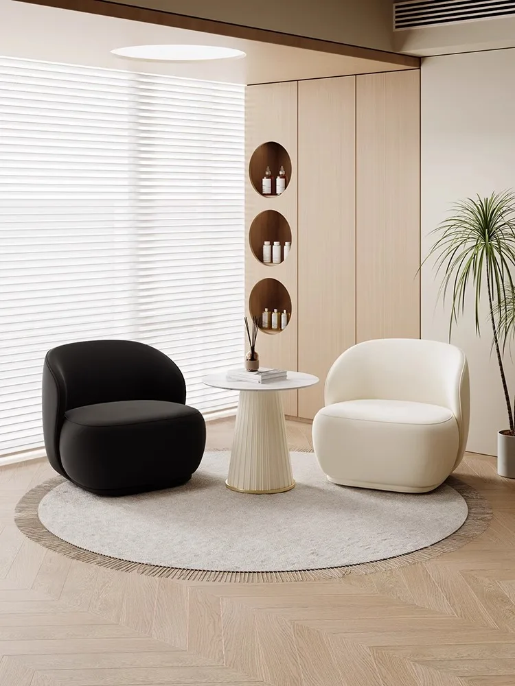 Red de salón de belleza, sofá individual rojo, área de recepción, reunión, descanso, sofá, silla, combinación de sofá pequeño, tela de microfibra