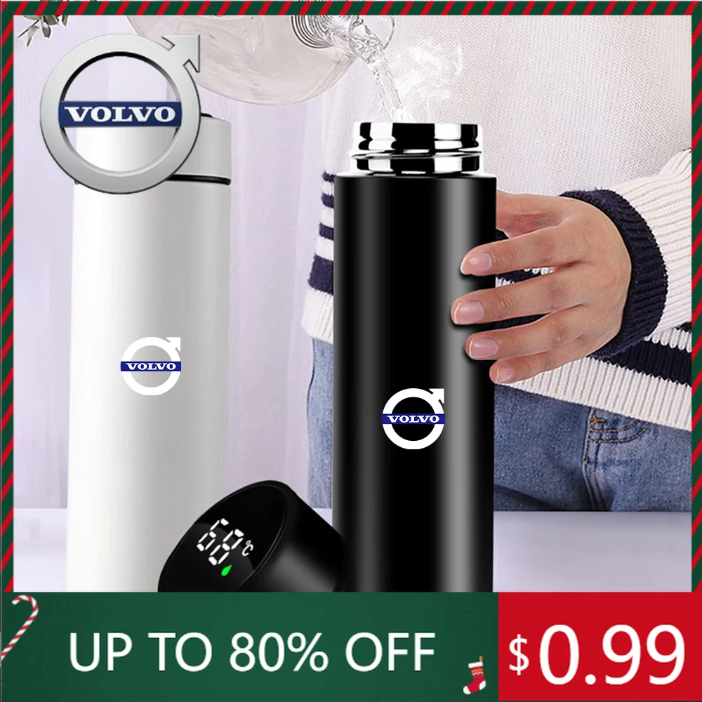 

Эмблемы из нержавеющей стали, термос, дисплей температуры, светодиодный интеллектуальный термос, кружки для автомобиля Volvo RDESIGN XC60 XC90 V60 V40