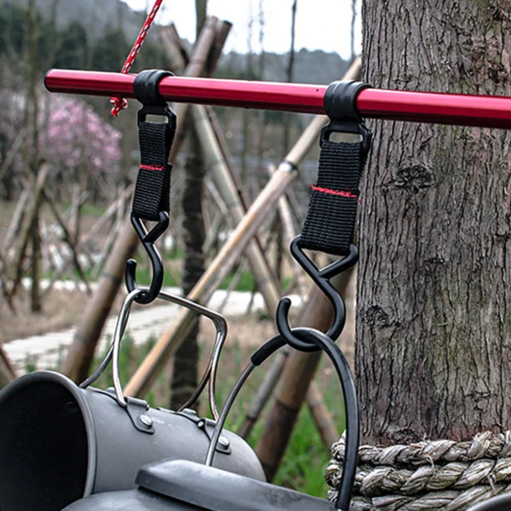 

5pcs Camping Movable Storage Hook For 18Mm-20Mm Pipes Heavy Duty Nylon Strap Outdoor Camping Hook Holder For Hanging Lamps