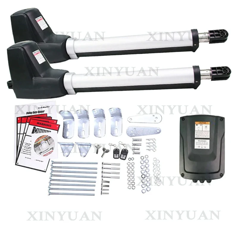 Gate Opener, Automatic Heavy Black Motor Compatible with Solar Panel for Dual Swing Gates