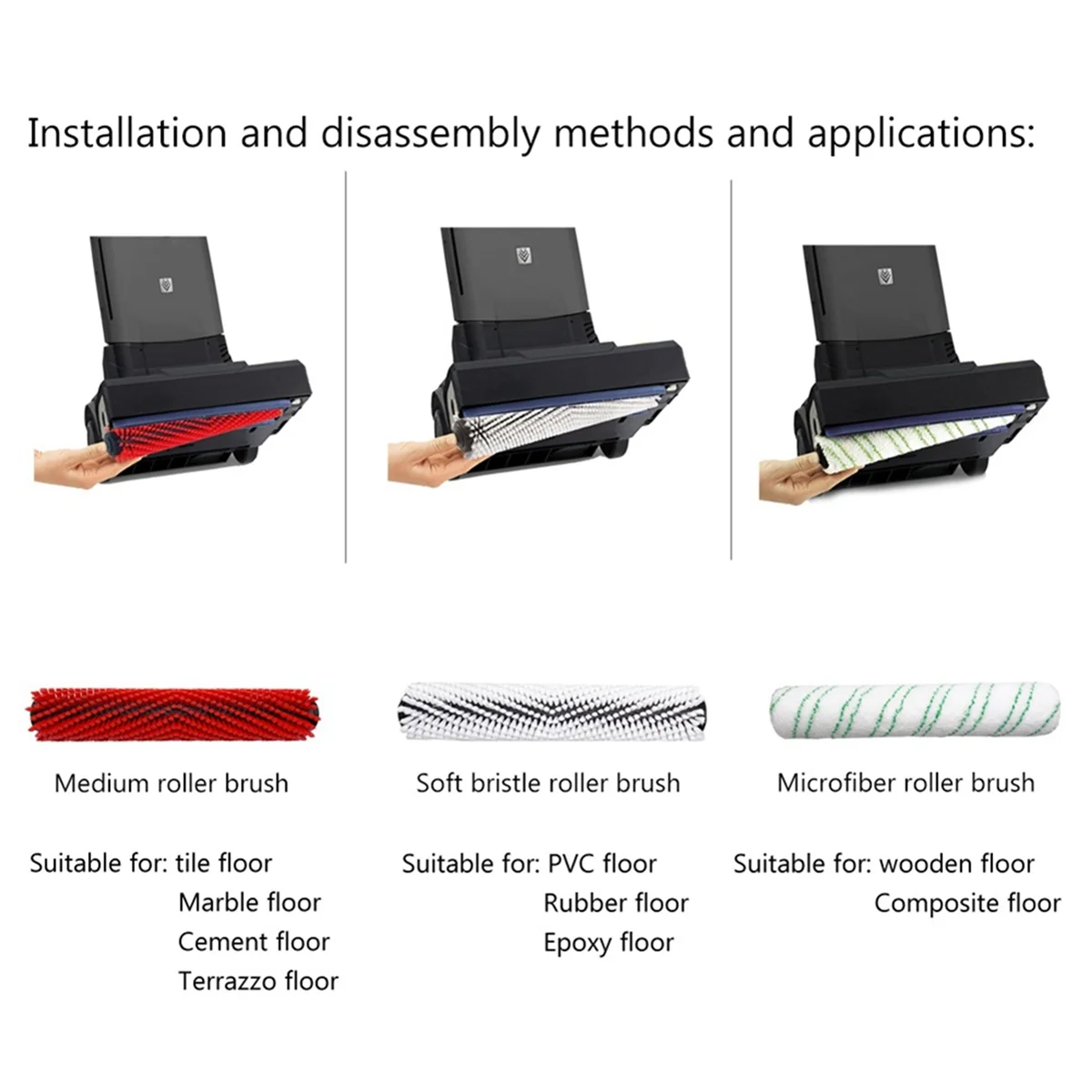 AD11 brosse à rouleau de nettoyage brosse principale pour rouleaux de Surface Karcher BR 30/4C, brosse à rouleau en Microfibre 4.762-452.0 pour Karcher BR