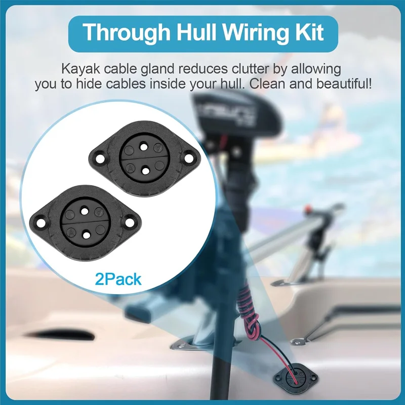 Through Hull Wiring Kit for Wilderness Systems Hobie Installs of Fish Finders, Motors,Lighting Kits etc Kayak Wiring Accessories