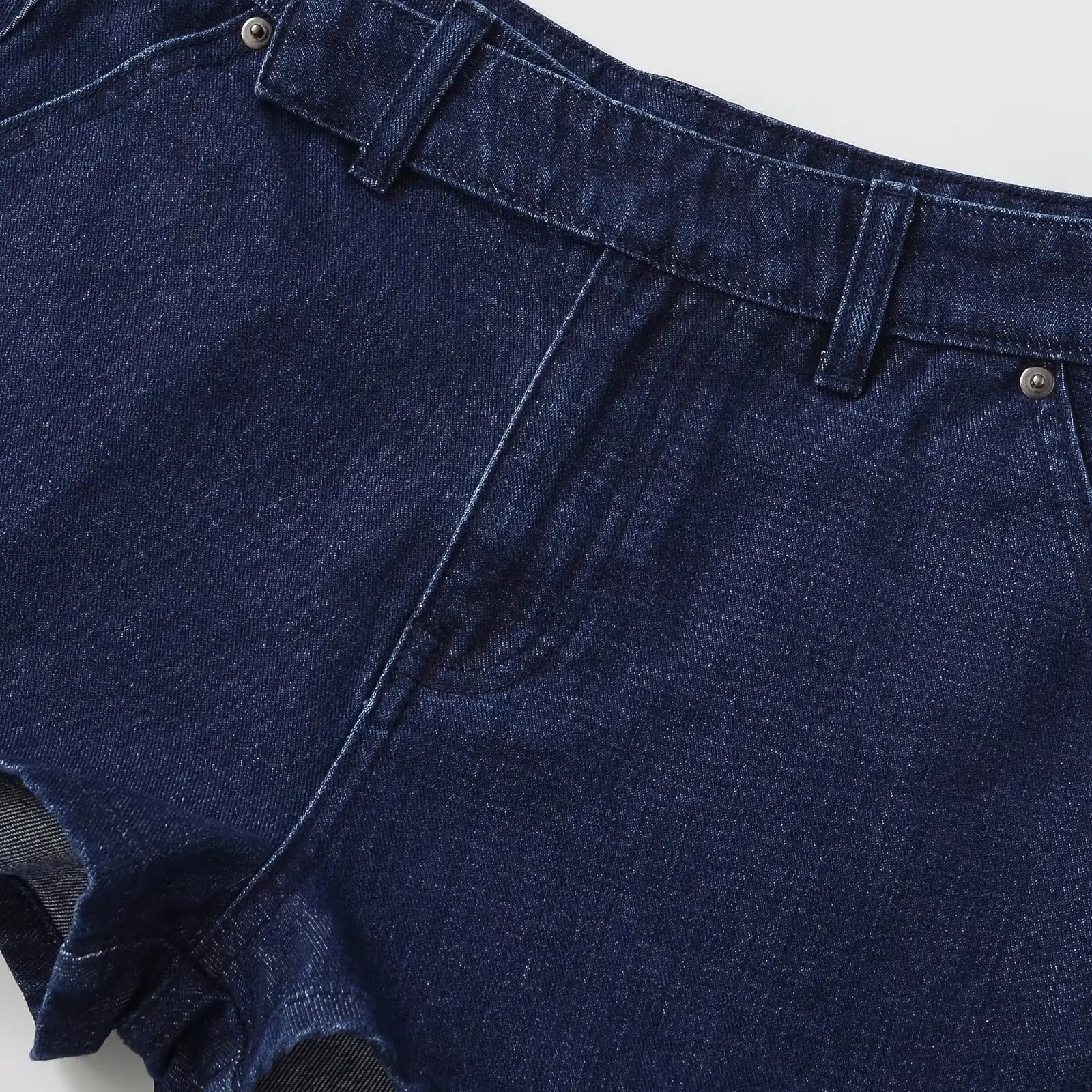 Fashionable Mid-Waist Vintage Casual Denim Shorts Women's Spring New Style Polyester Fiber All-Match Short Pants for Ladies