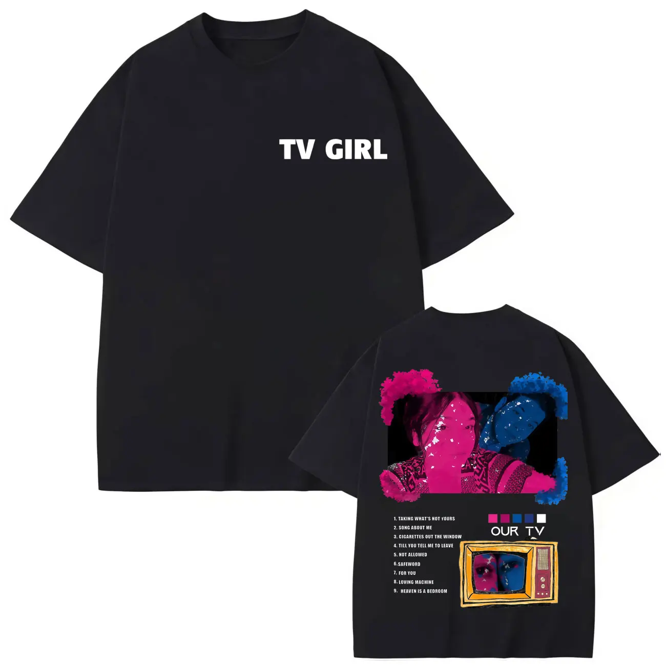 

Pop Band TV Girl Album Merch T Shirt Men Women Clothing Fashion Y2k Oversized T-shirts Summer Casual Cotton Short Sleeve T-shirt