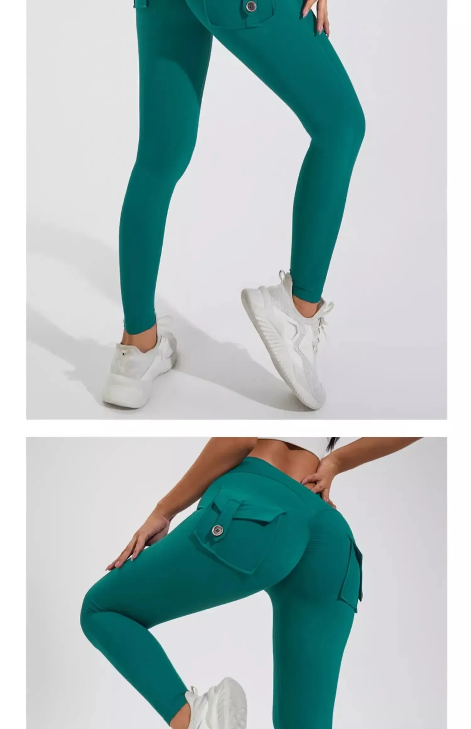 Naked Feeling Damen Fitness Freizeit-Laufleggings mit hoher Taille, Hüftlift, Gesäßfalten und Gesäßtasche, atmungsaktive Hose – Detail 18