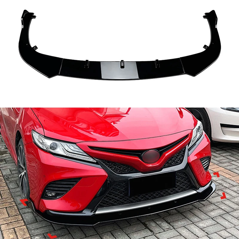 

Gloss Black Front Lower Bumper Spoiler Lip Splitter For Toyota Camry sports version 2018-2020 Front Bumper Lip Diffuser Spoiler