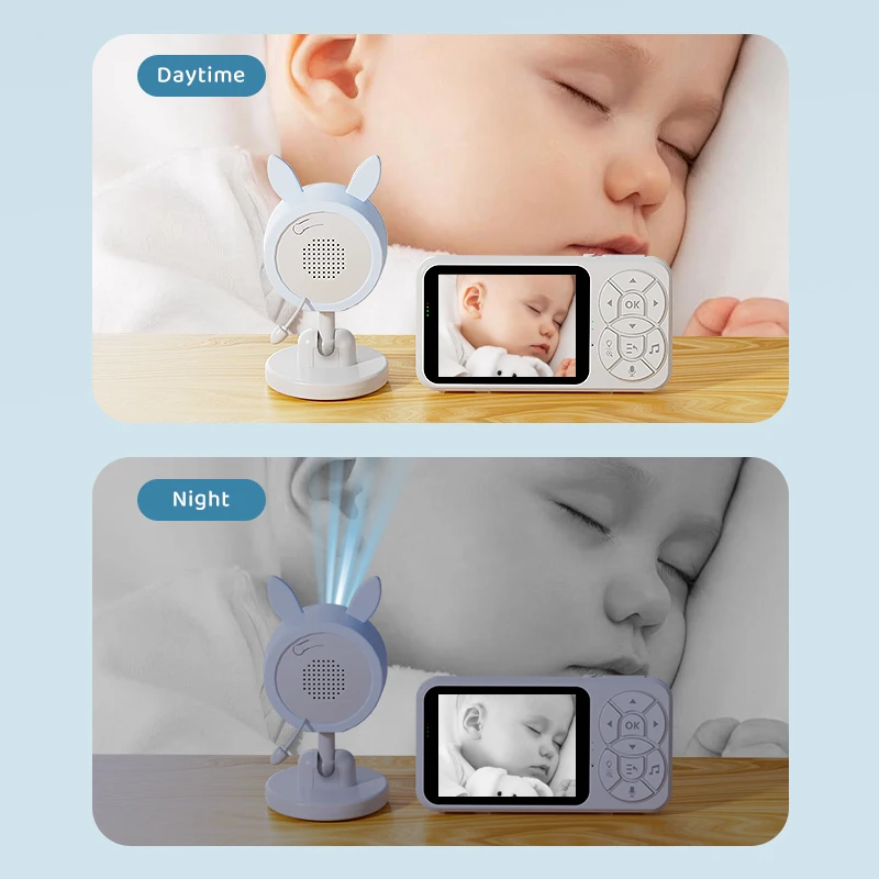 Fotografia 6: Câmera de Vigilância Noturna Danmini 720P com Monitor de Bebê de 3,5 polegadas e Luz RGB C4L-B