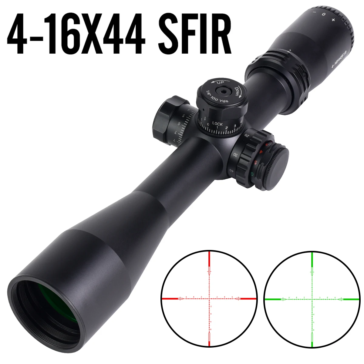 

4-16x44 SFIR Red Green Reflex Illumination Rifle Scopes with Lock System 30mm Pipe Diameter Adjustableparallax Nitrogen Charging