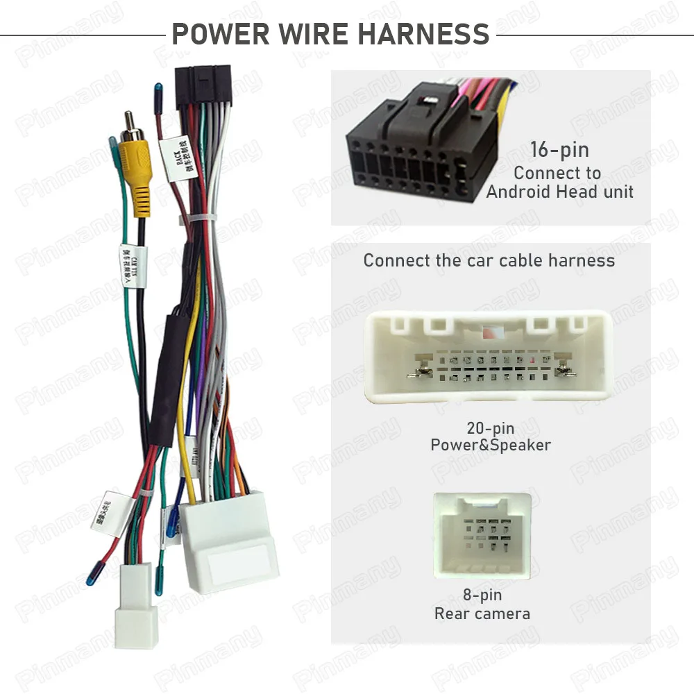 Car Radio Adapter Cable Android Head Unit 16-pin Power Wire Harness Plug Socket SRC3 for Subaru Forester XV with Camera Input