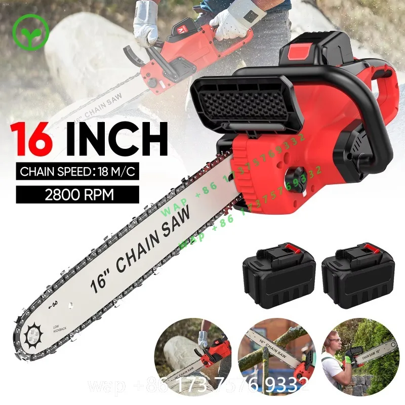 

【Premium】12 Inch 16Inch Brushless Electric Chain Saw Cordless Handheld Woodworking Logging Cutting Power Tool For 18V Battery