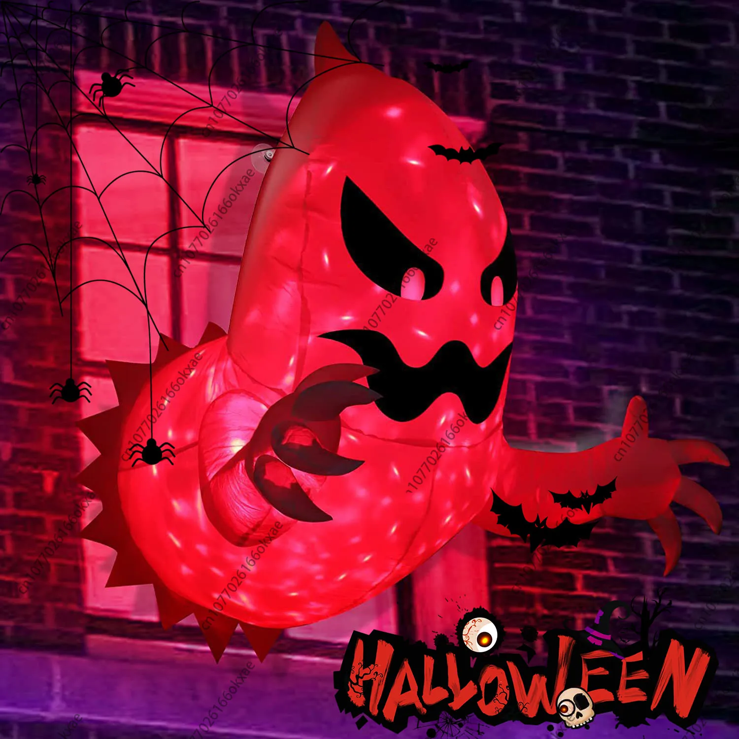 

1/2/4PCS Halloween Inflatable Decoration Outdoor Spooky Horror Halloween Party Glowing Ghosts LED Rotating Fire Flame Lights