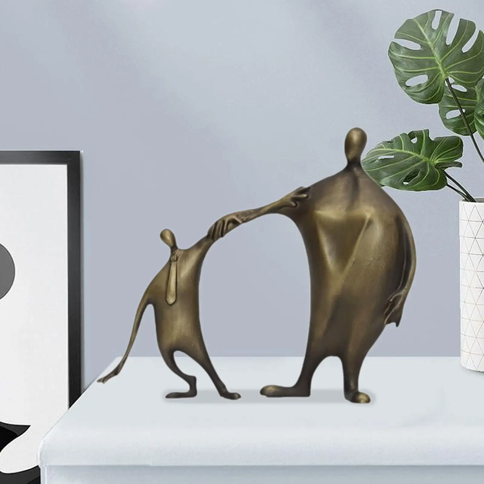 

Metal Father Son Statue Contemporary Figurine Sculpture Luxury Decoration for Living Room Desktop