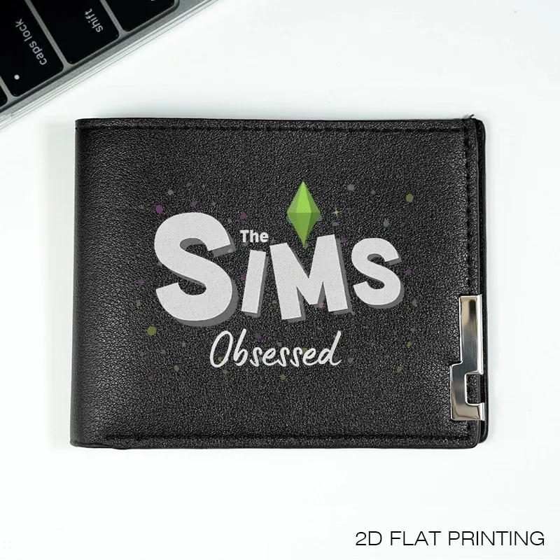 Portafoglio in PU The Sims Obsessed dal design minimalista per uomo, leggero e durevole, accessorio alla moda in stile business